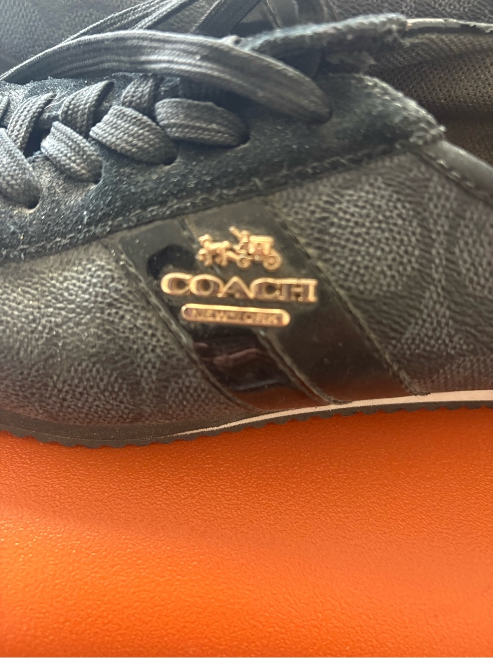 Coach Black Logo-Print Lace-Up Sneakers - Picture 4 of 7